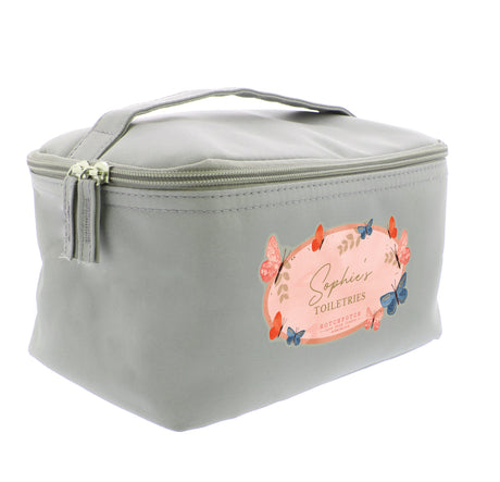 Personalised Hotchpotch Butterfly Grey Toiletry Bag: 5 - Bags By Hotchpotch