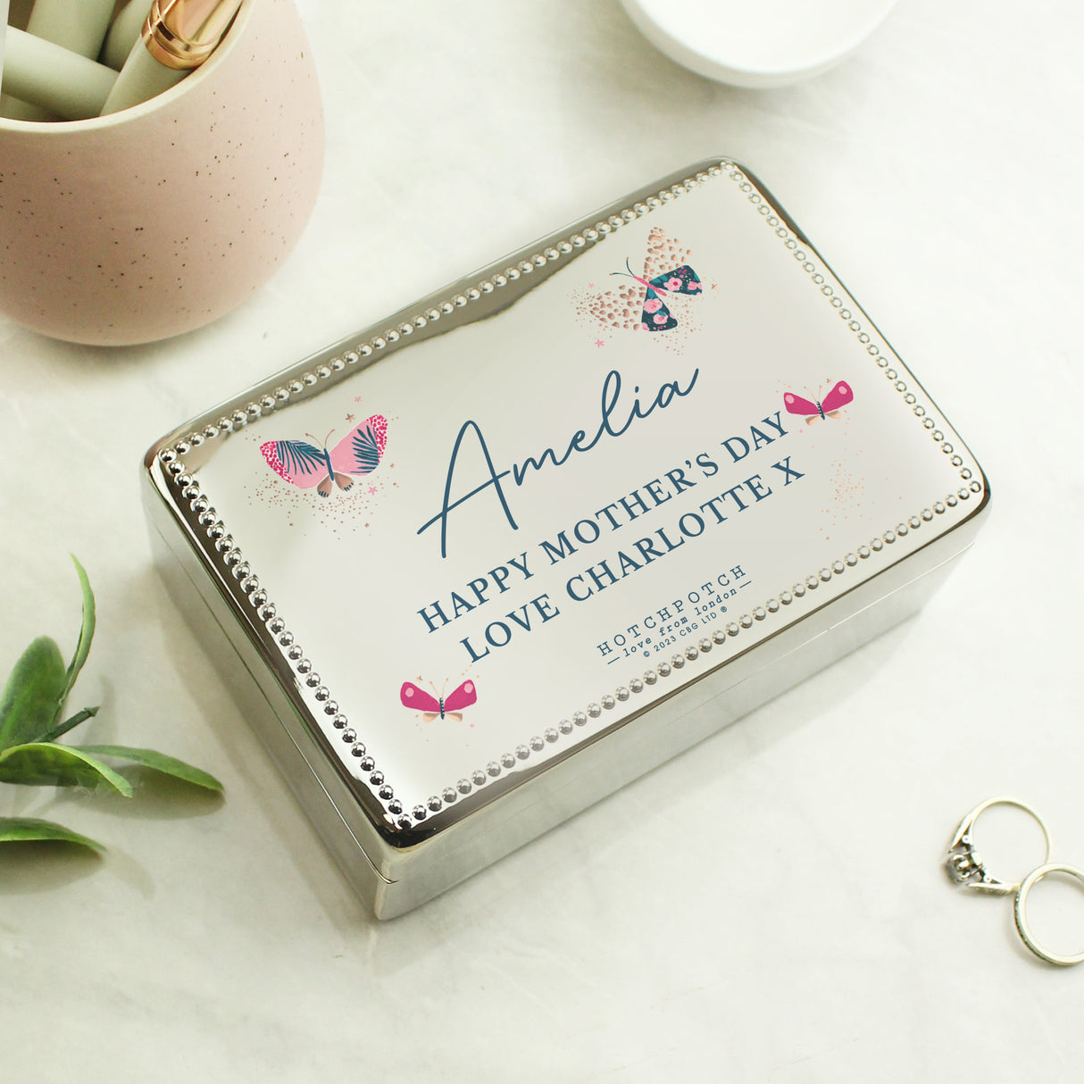 Personalised Hotchpotch Butterfly Rectangular Jewellery Box: 1 - Jewellery Boxes By Hotchpotch