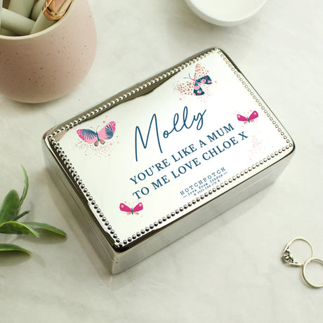 Personalised Hotchpotch Butterfly Rectangular Jewellery Box: 3 - Jewellery Boxes By Hotchpotch