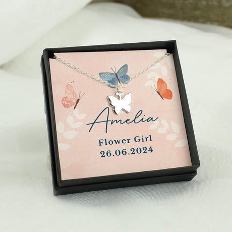 Personalised Hotchpotch Butterfly Sentiment Necklace and Box: 3 - Necklaces By Gift Moments