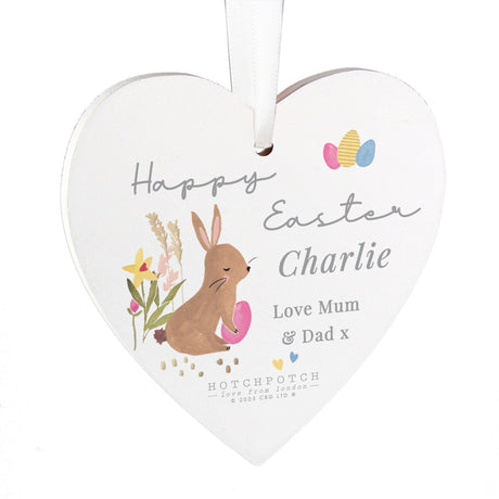 Personalised Hotchpotch Easter Wooden Heart Decoration: 5 - Decorations By Hotchpotch