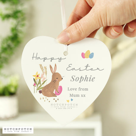 Personalised Hotchpotch Easter Wooden Heart Decoration: 4 - Decorations By Hotchpotch