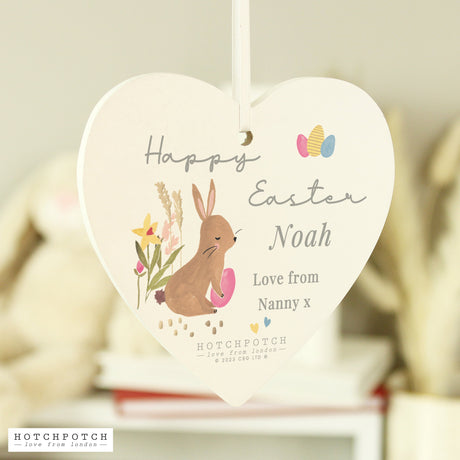 Personalised Hotchpotch Easter Wooden Heart Decoration: 3 - Decorations By Hotchpotch