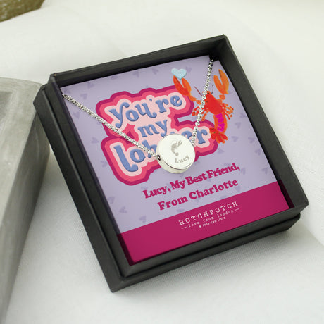 Personalised Hotchpotch Youre My Lobster Sentiment Silver Tone Necklace and Box: 2 - Necklaces By Hotchpotch