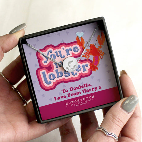 Personalised Hotchpotch Youre My Lobster Sentiment Silver Tone Necklace and Box: 1 - Necklaces By Hotchpotch