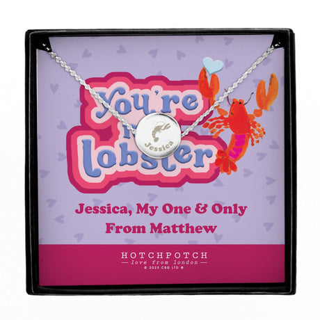 Personalised Hotchpotch Youre My Lobster Sentiment Silver Tone Necklace and Box: 5 - Necklaces By Hotchpotch