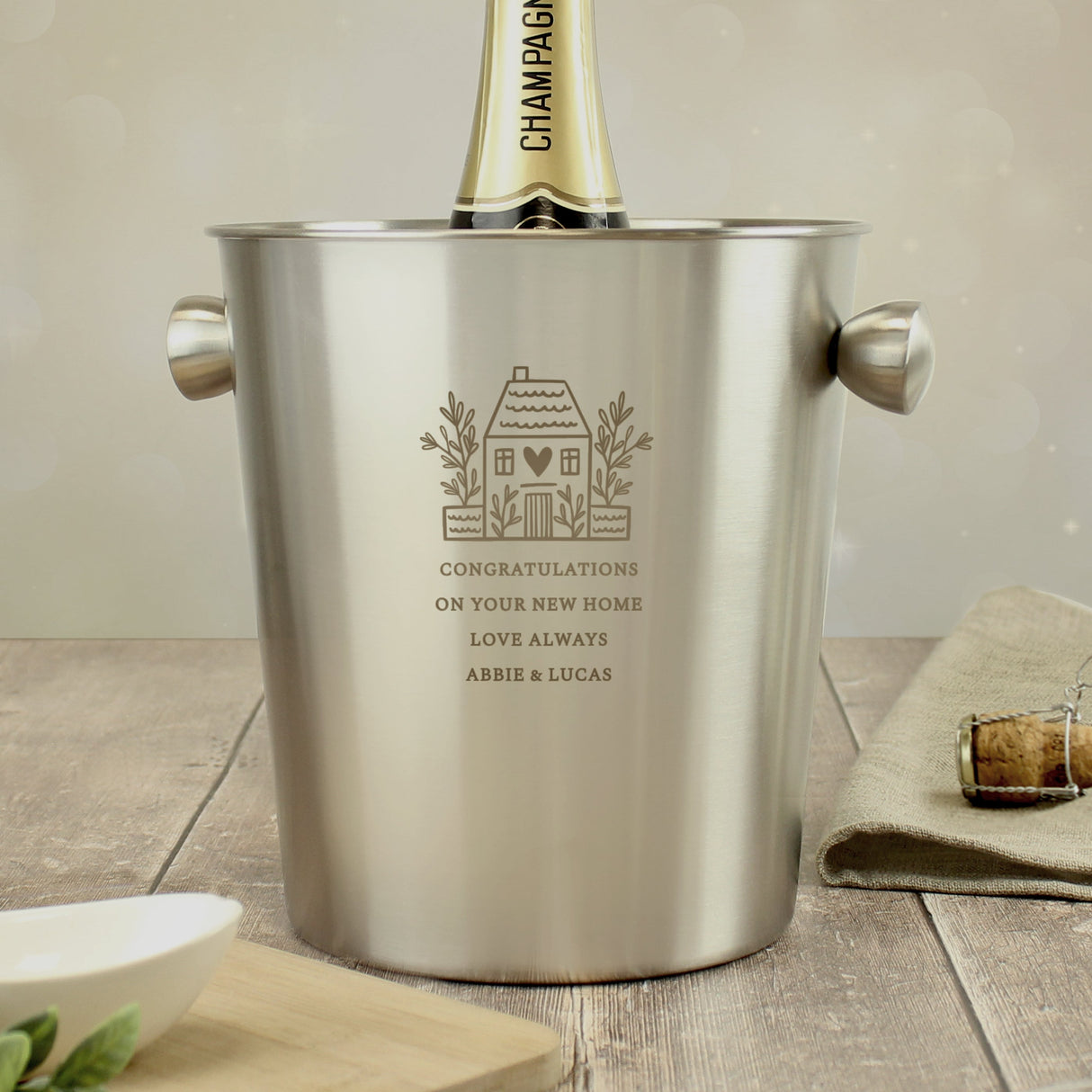 Personalised House Stainless Steel Ice Bucket: 2 - Barware By Gift Moments