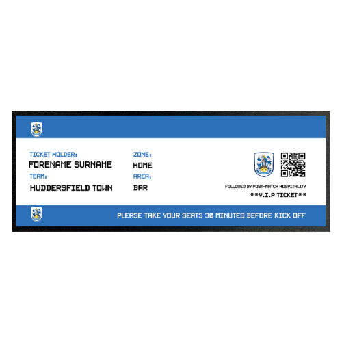 Personalised Huddersfield Town FC Ticket Bar Runner: 1 - Barware By Huddersfield Town