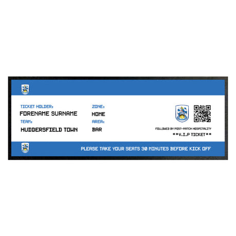 Personalised Huddersfield Town FC Ticket Bar Runner: 1 - Barware By Huddersfield Town