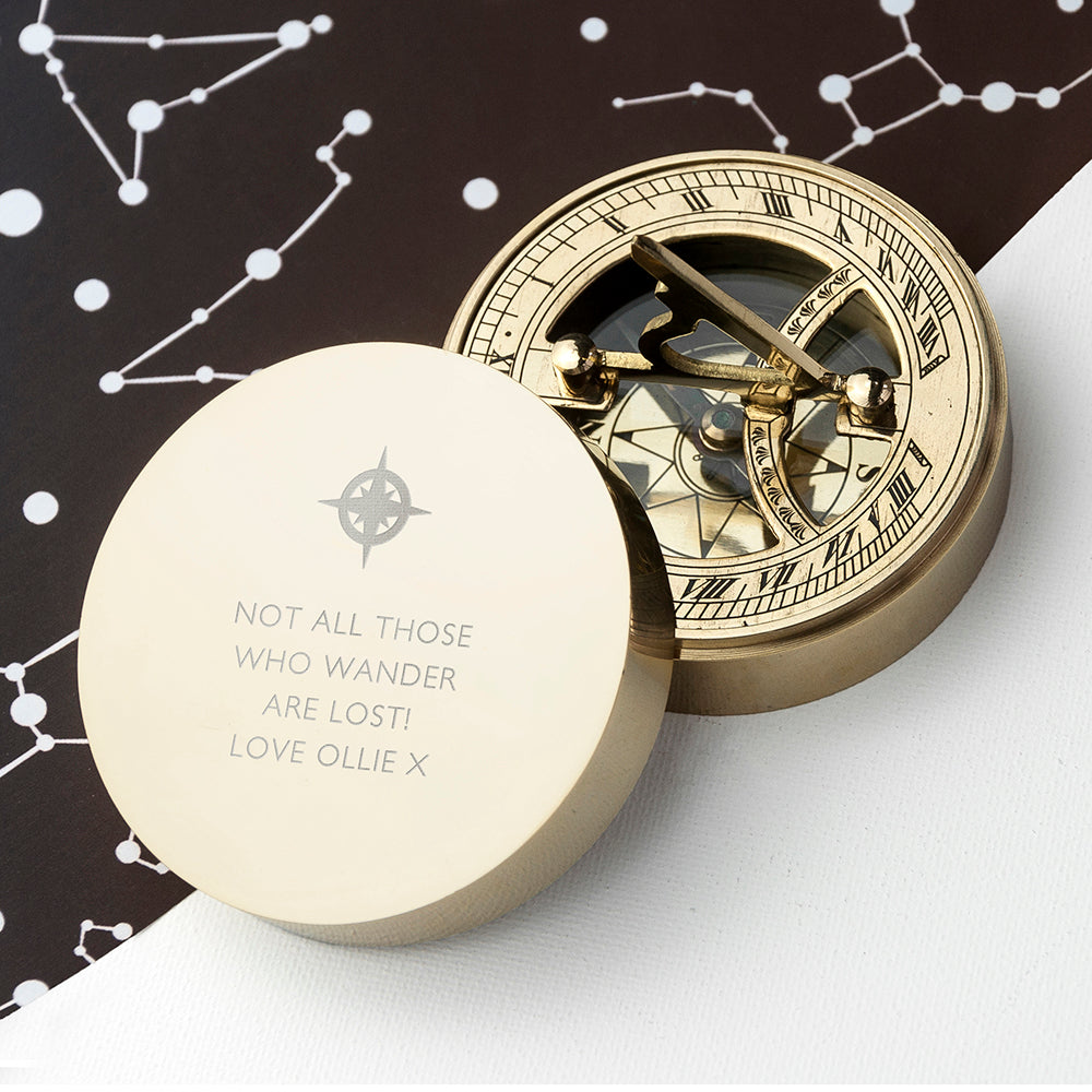 Personalised Iconic Adventurer’s Sundial Compass: 2 - Compasses By Gift Moments