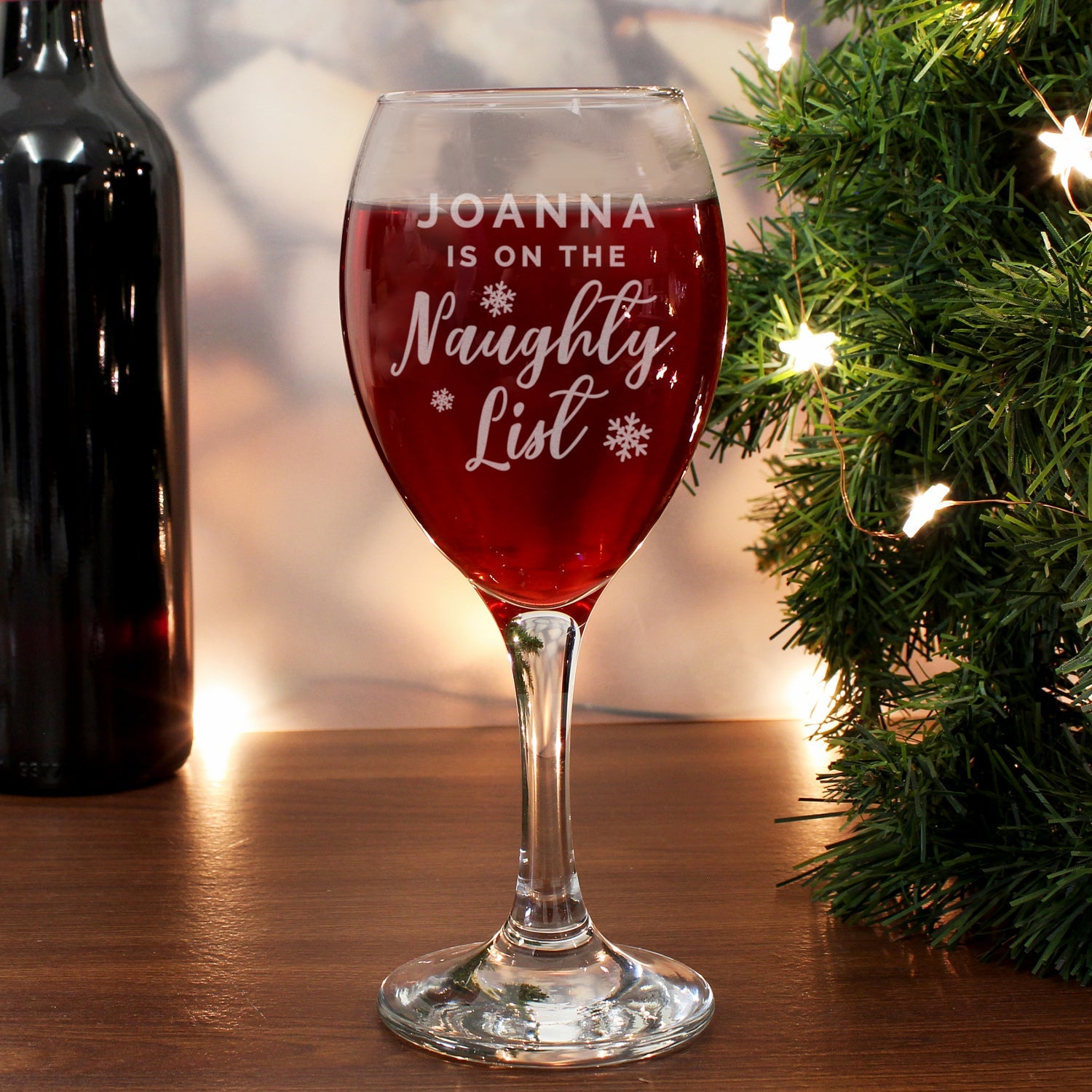 Personalised I’m On The Naughty List Wine Glass: 1 - Wine Glasses By Gift Moments