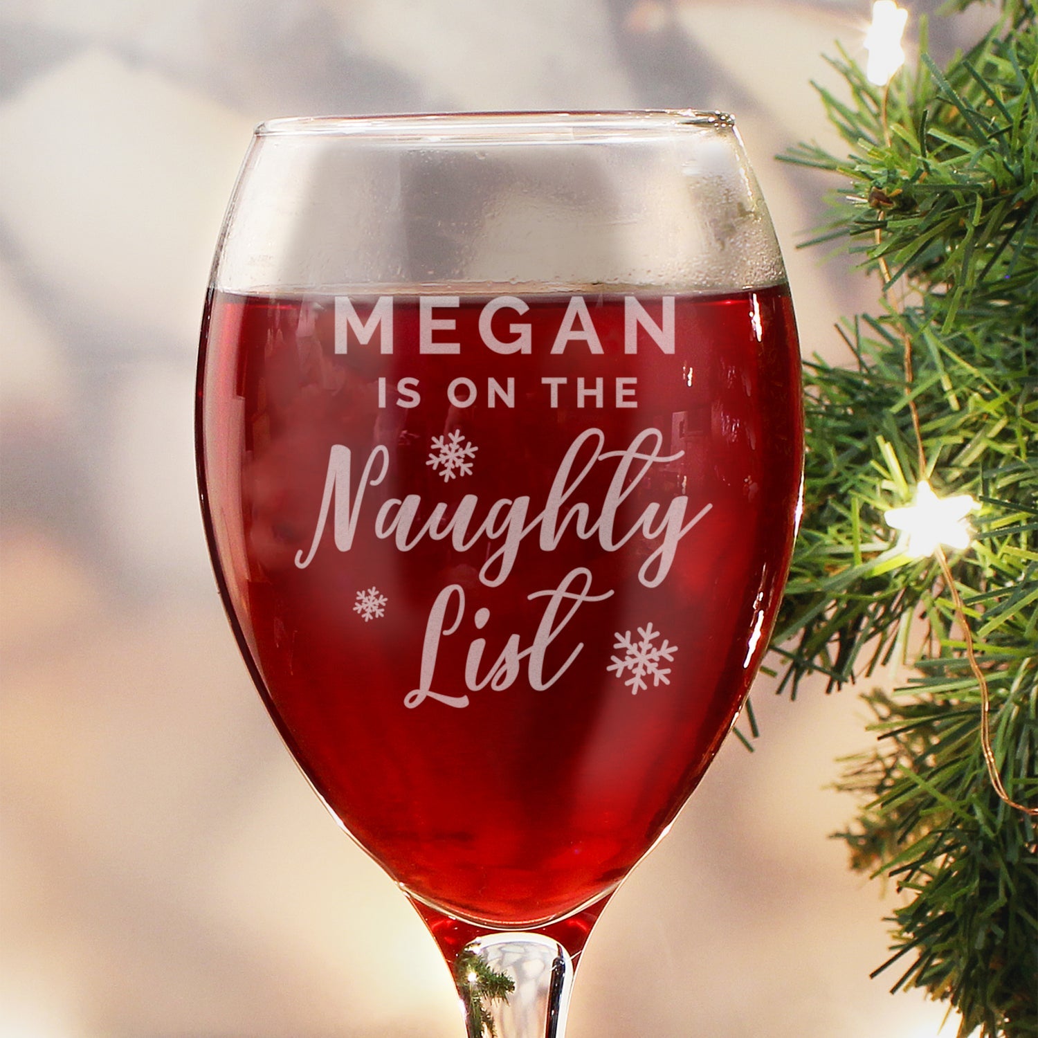 Personalised I’m On The Naughty List Wine Glass: 2 - Wine Glasses By Gift Moments