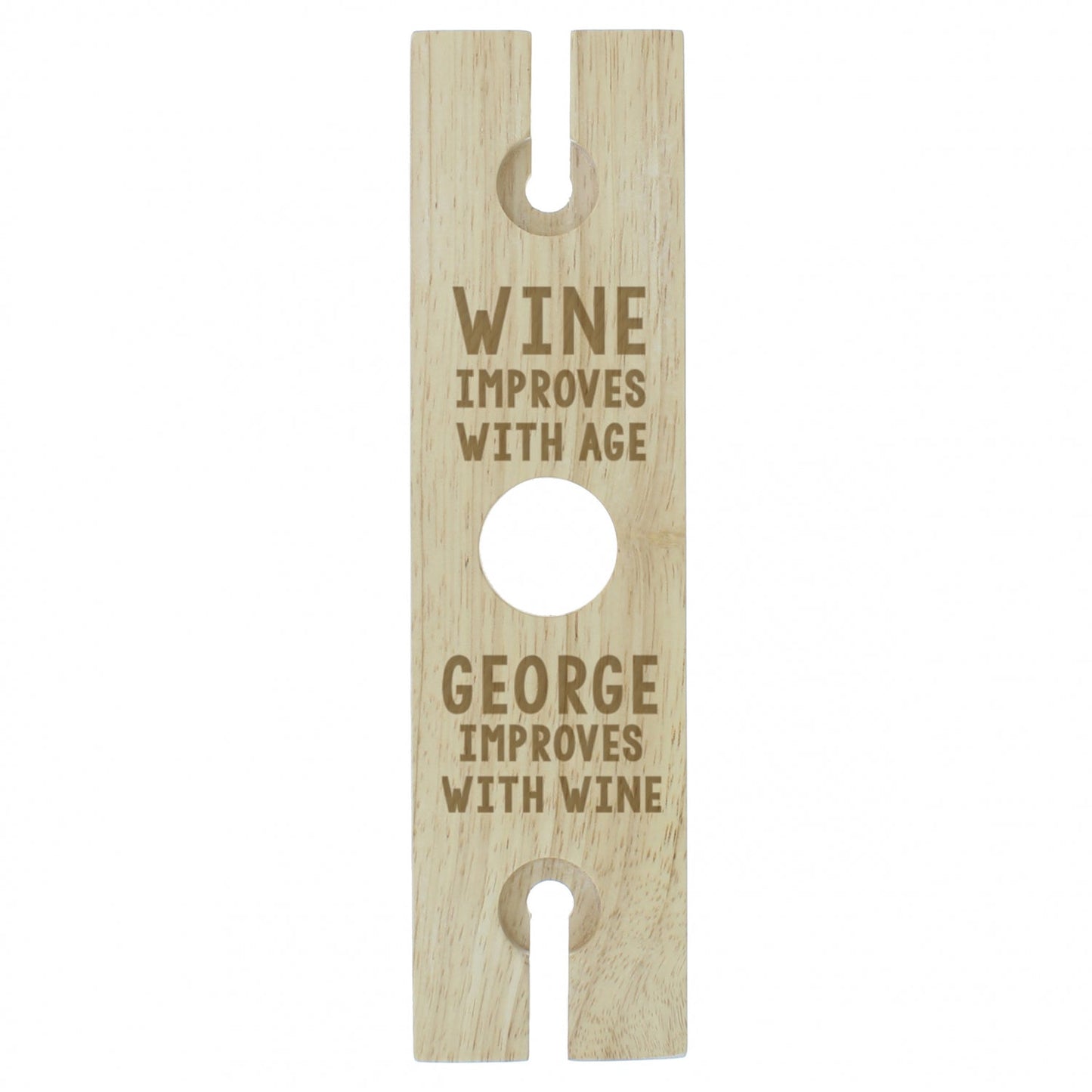 Personalised ’Improves With Wine’ Wine Glass & Bottle Holder: 5 - Barware By Gift Moments