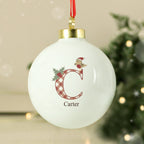 Personalised Initial Little Robin Bauble - Shop Christmas Baubles At Gift Moments - 3