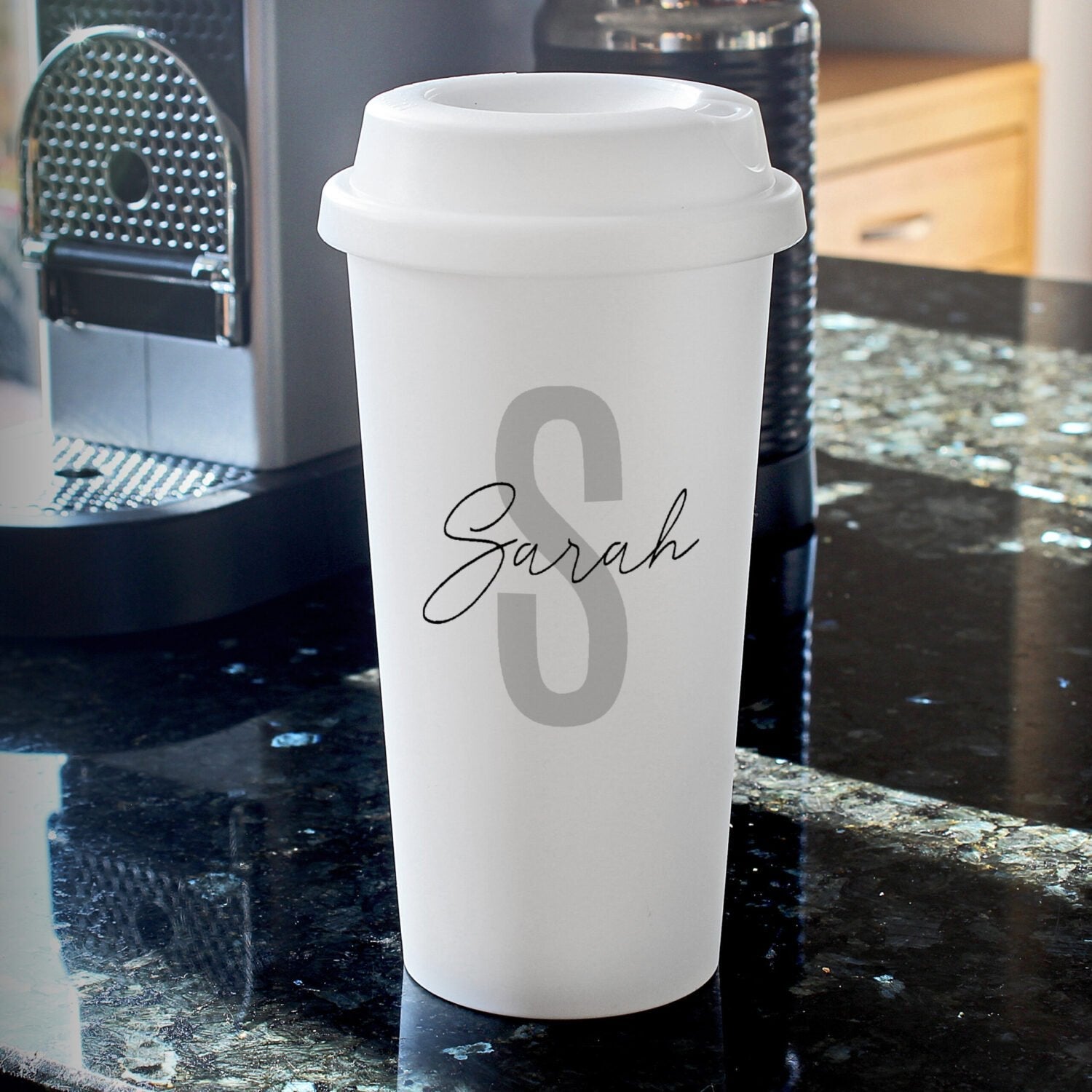 Personalised Initial & Name Insulated Reusable Eco Travel Cup: 3 - Travel Mugs By Gift Moments