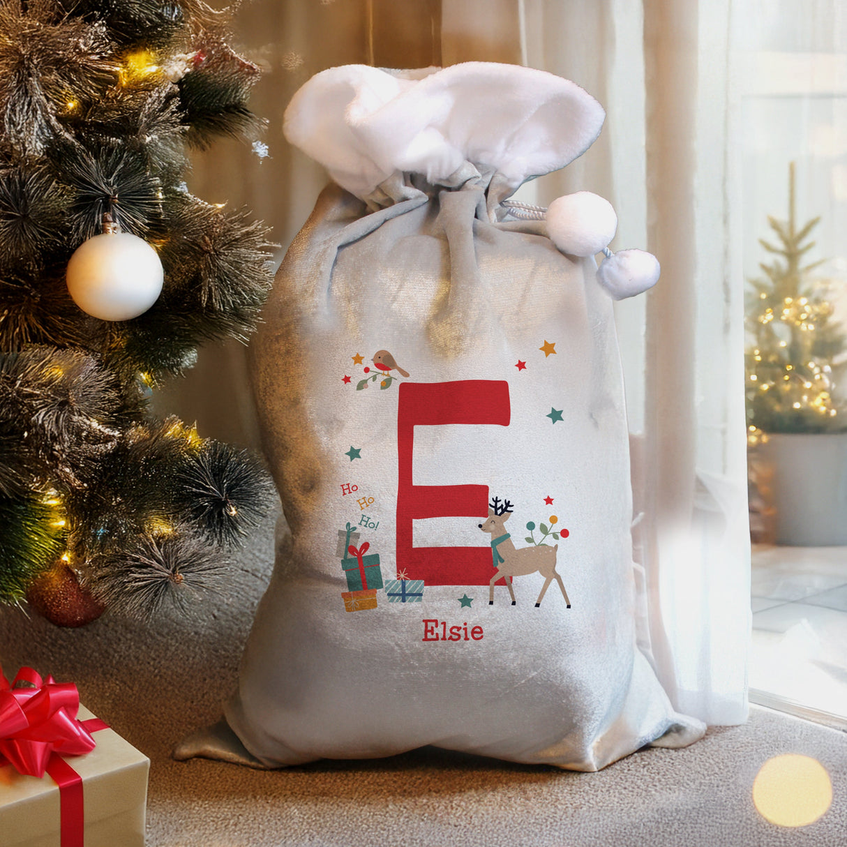 Personalised Initial Reindeer Christmas Sack: 2 - Christmas Sacks By Gift Moments