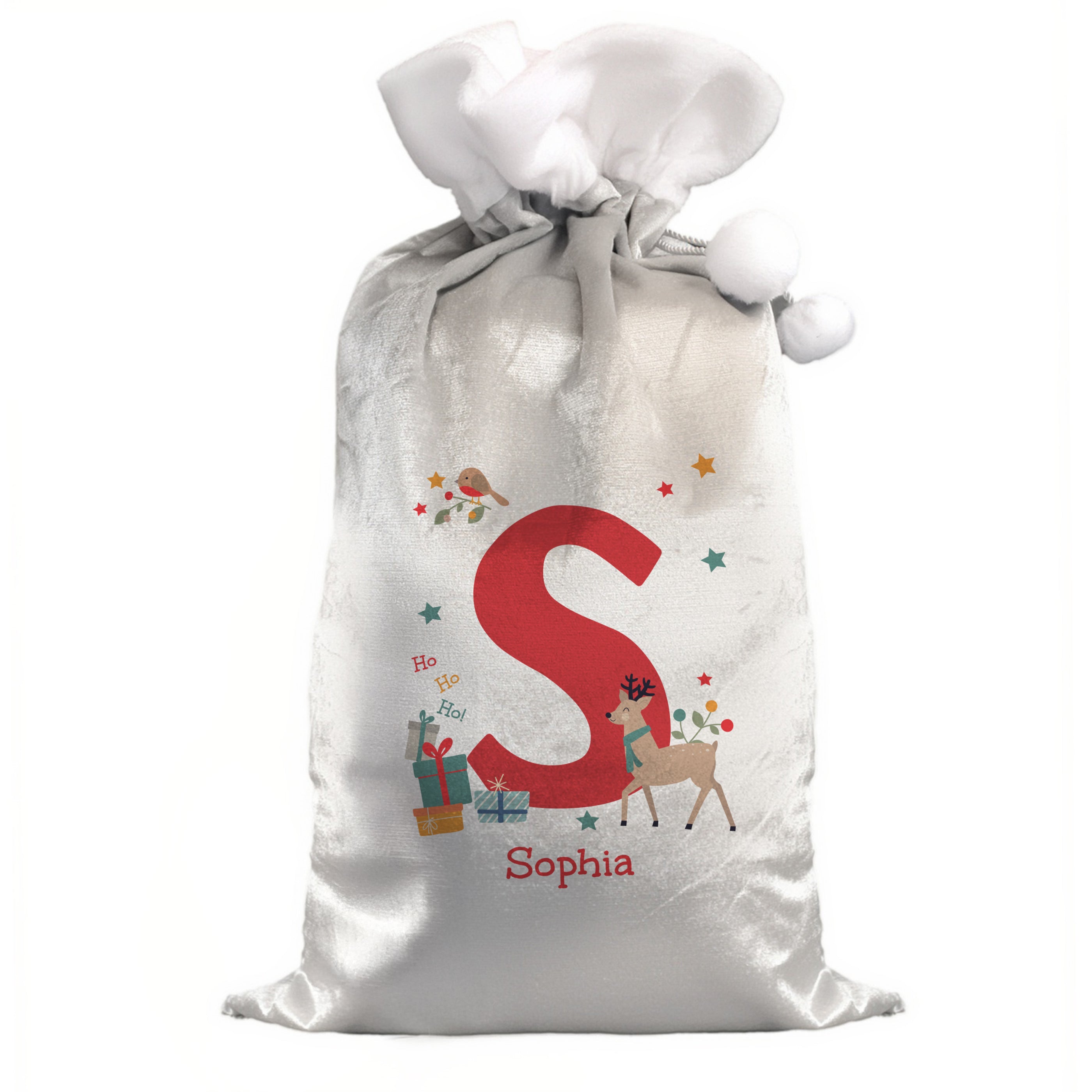 Personalised Initial Reindeer Christmas Sack - Shop Christmas Sacks At Gift Moments - 4