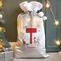 Personalised Initial Reindeer Christmas Sack - Shop Christmas Sacks At Gift Moments - 1