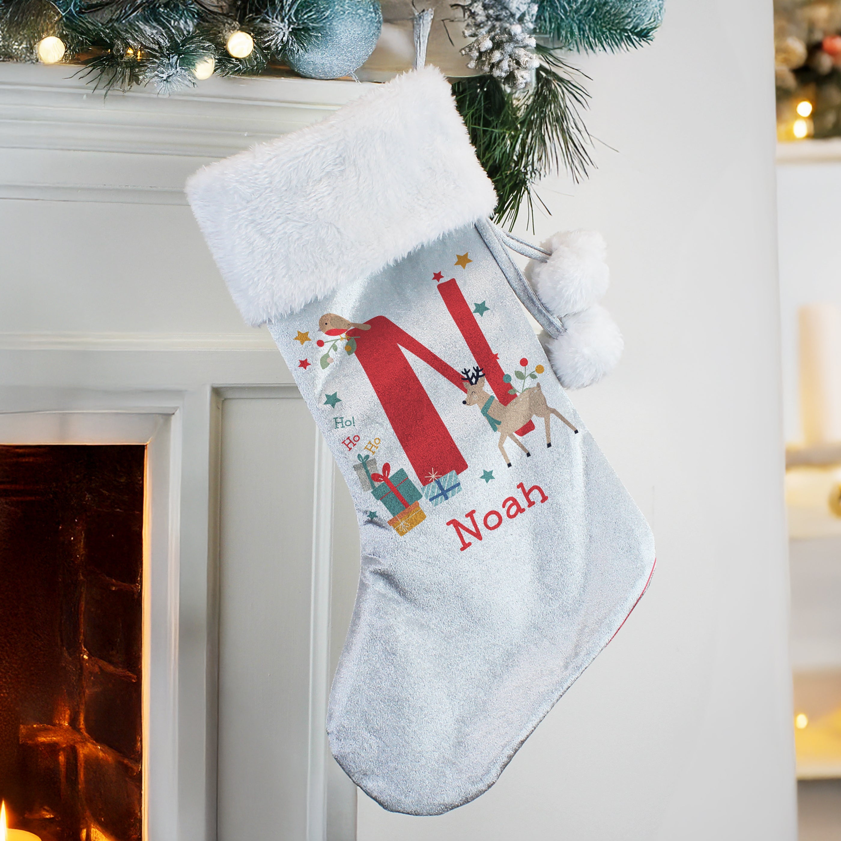 Personalised Initial Reindeer Christmas Stocking - Shop Christmas Stockings At Gift Moments - 3