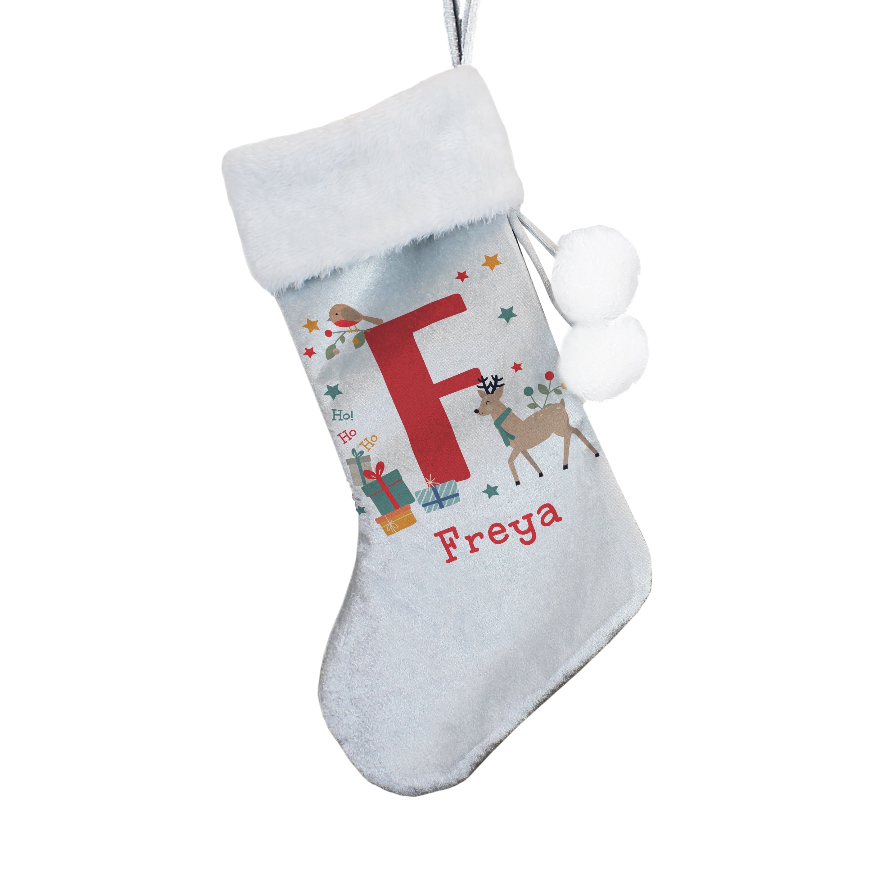 Personalised Initial Reindeer Christmas Stocking - Shop Christmas Stockings At Gift Moments - 4