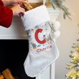 Personalised Initial Reindeer Christmas Stocking: 2 - Christmas Stockings By Gift Moments