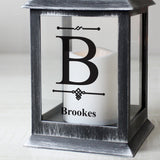 Personalised Initial Rustic Black Lantern: 5 - LED Lighting By Gift Moments