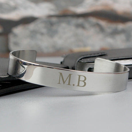 Personalised Initial Stainless Steel Bangle: 1 - Bracelets By Gift Moments