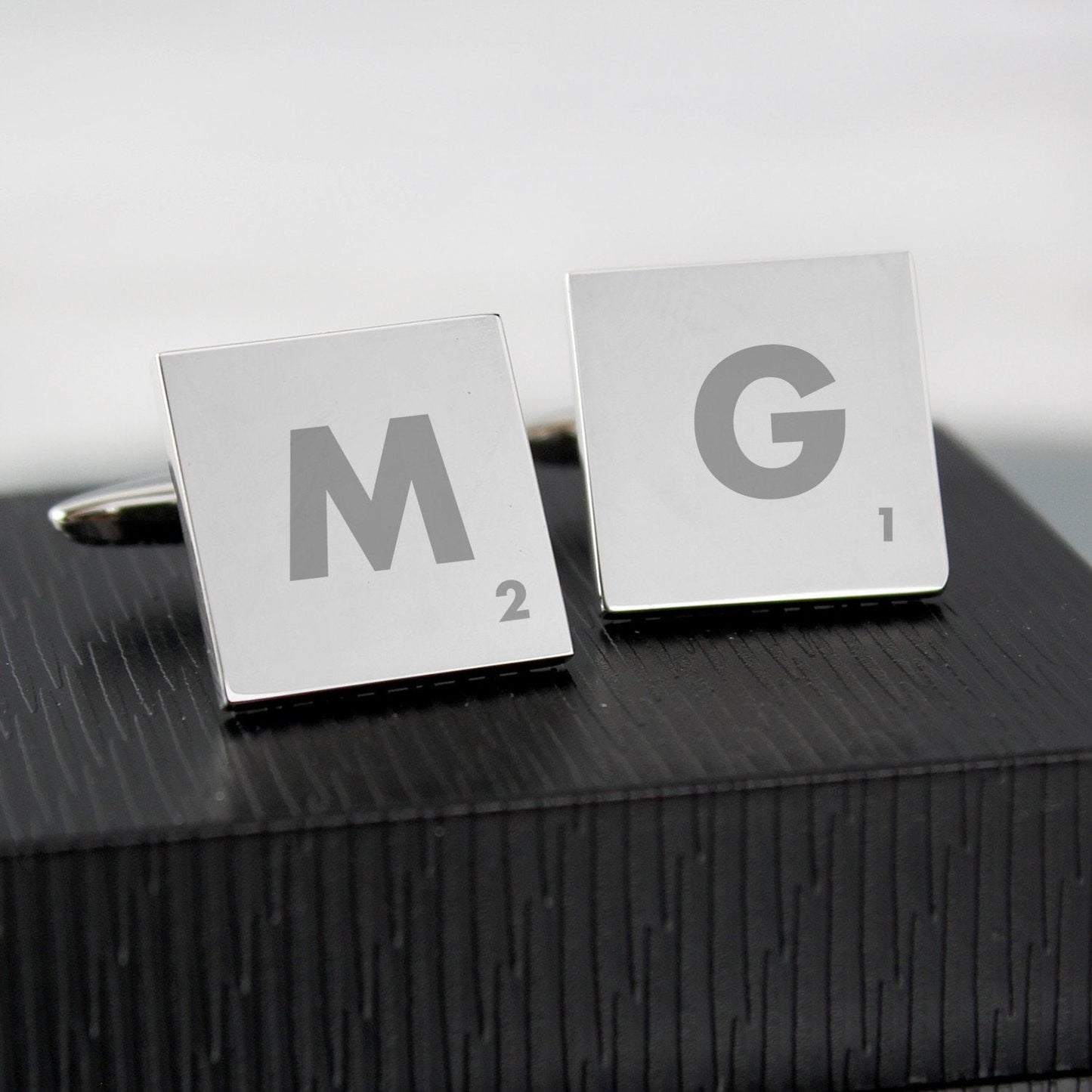 Personalised Initials and Age Square Cufflinks: 1 - Cufflinks & Tie Slides By Gift Moments