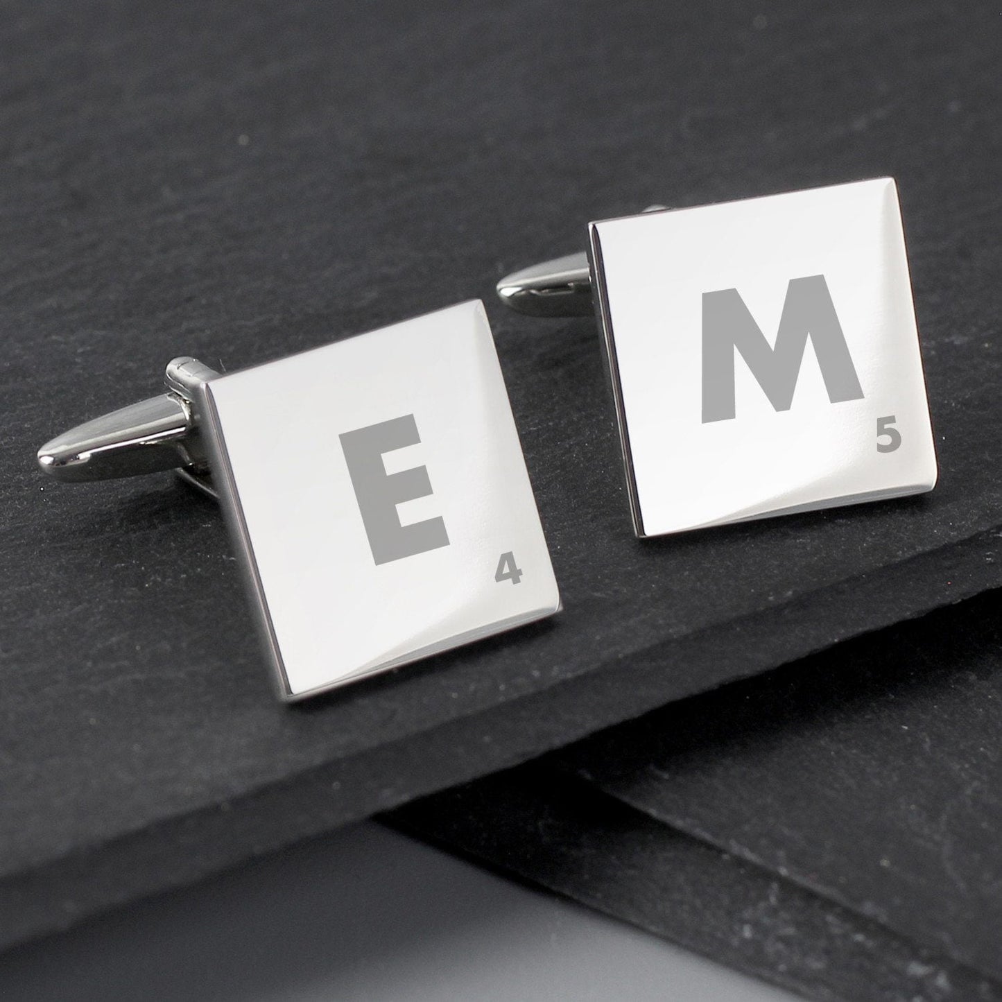 Personalised Initials and Age Square Cufflinks: 2 - Cufflinks & Tie Slides By Gift Moments