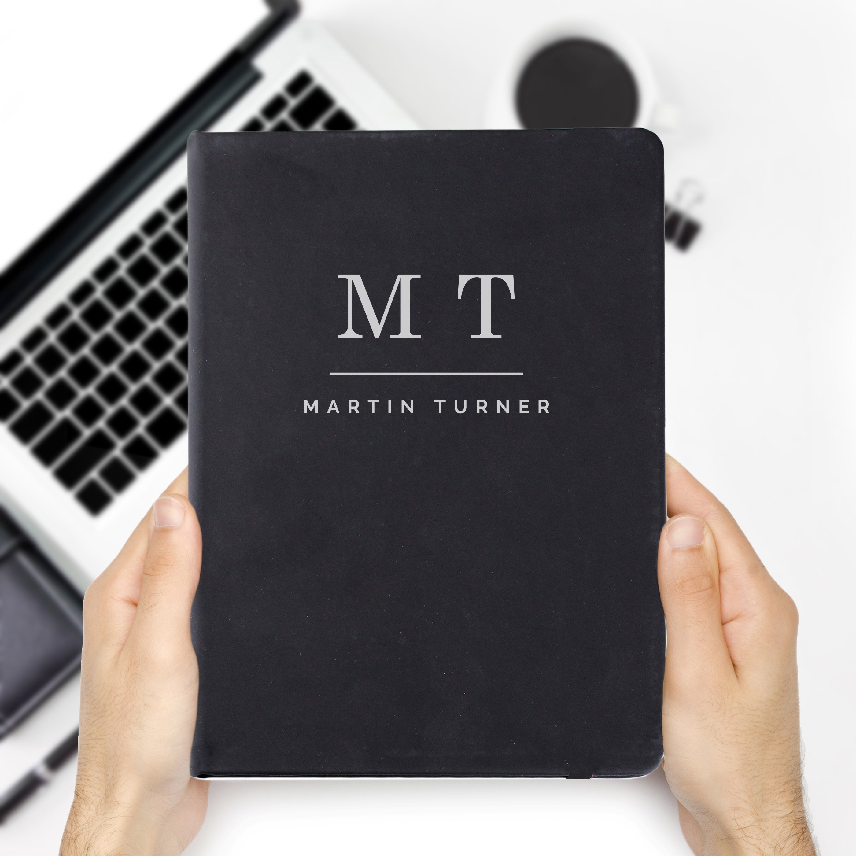 Personalised Initials Black Hardback Notebook - Shop Notebooks At Gift Moments - 3