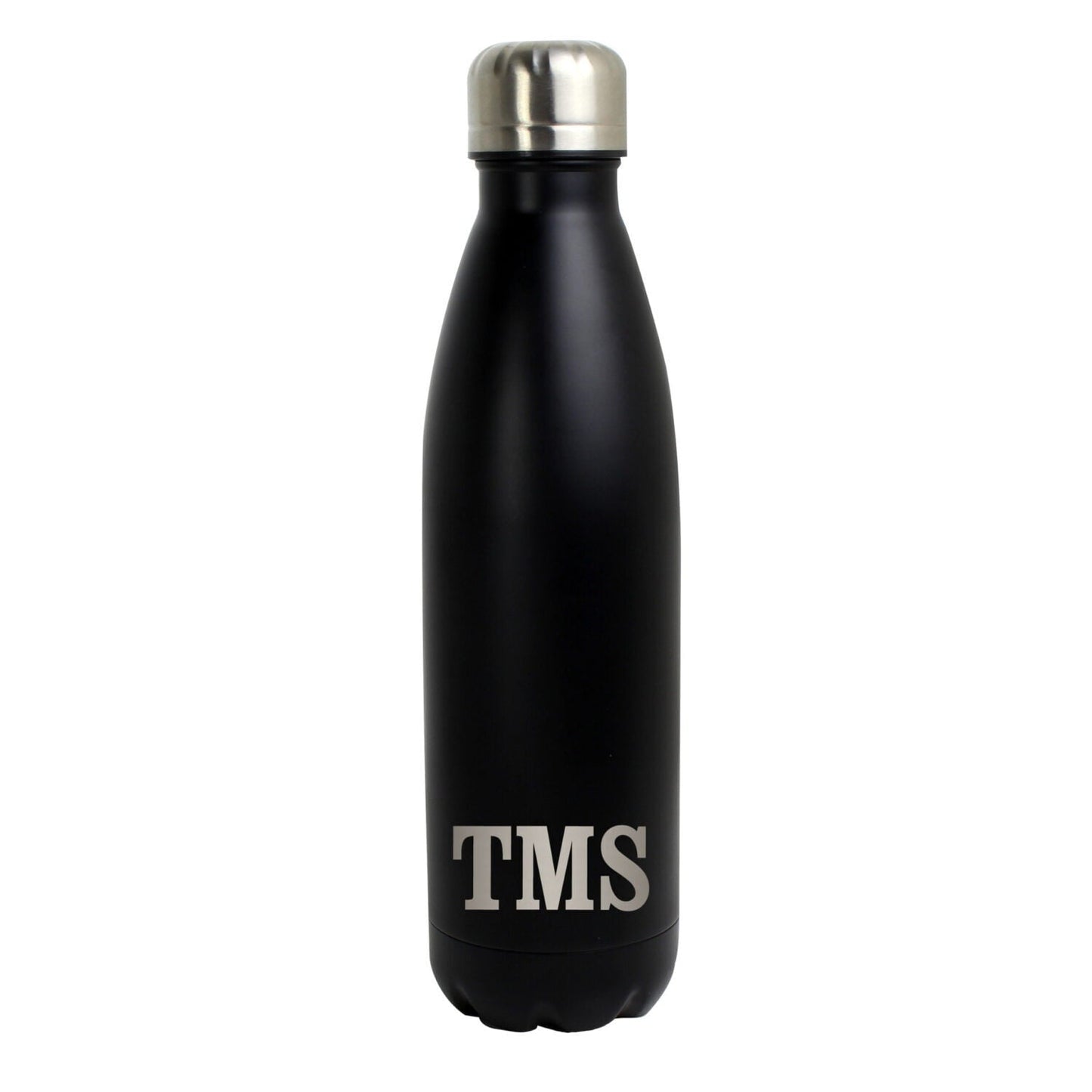 Personalised Initials Black Metal Insulated Drinks Bottle: 5 - Water Bottles By Gift Moments