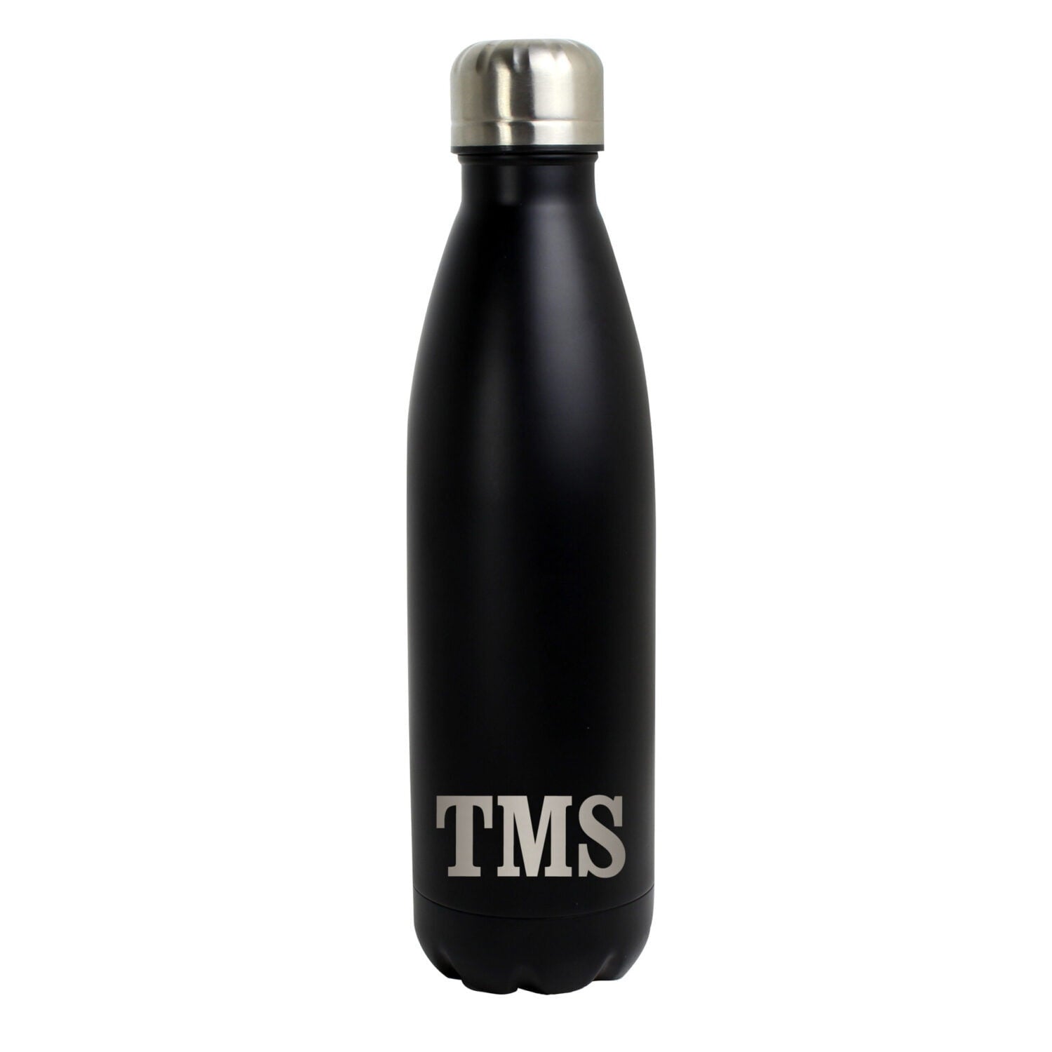 Personalised Initials Black Metal Insulated Drinks Bottle: 5 - Water Bottles By Gift Moments