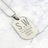 Personalised Initials Stainless Steel Dog Tag Necklace: 2 - Necklaces By Gift Moments