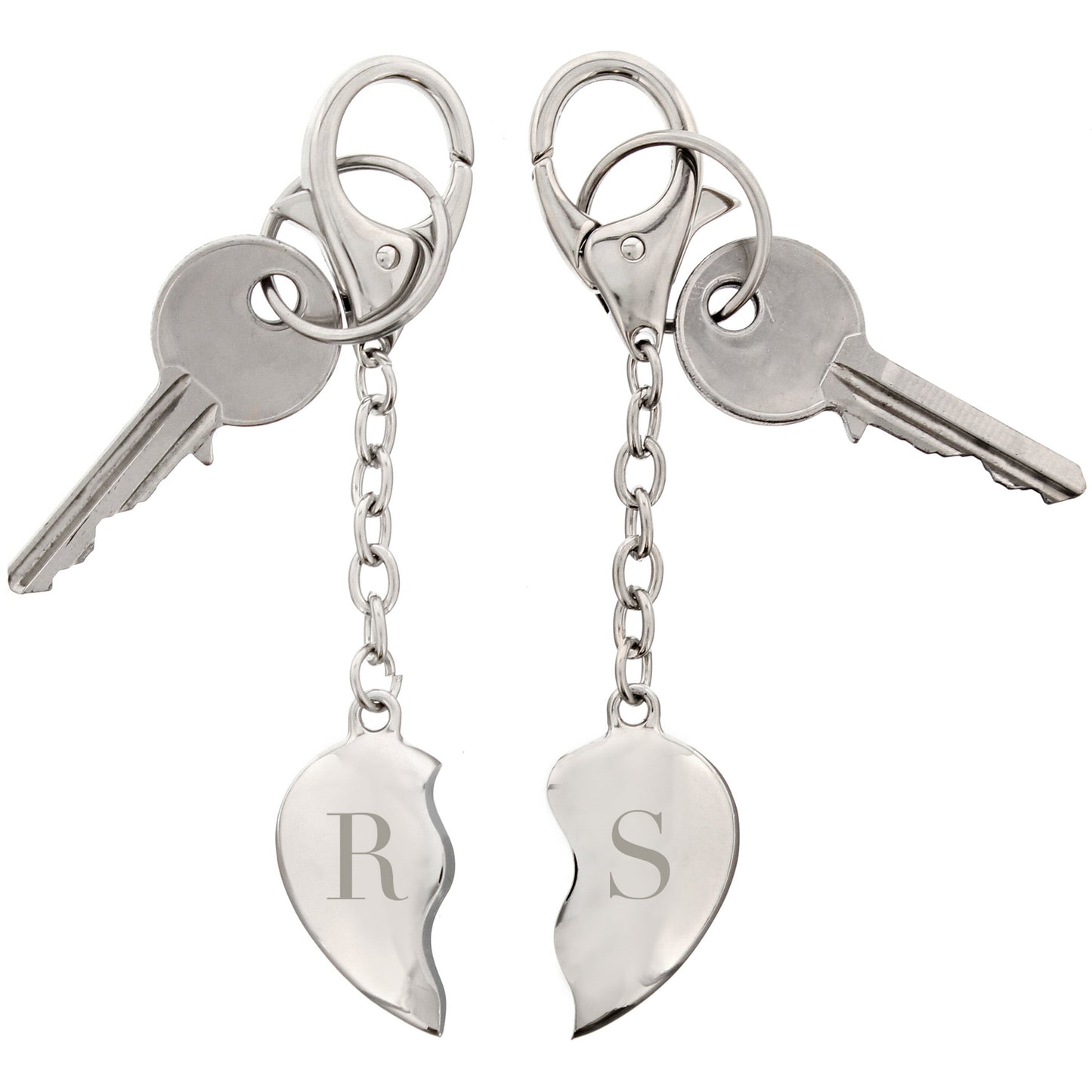 Personalised Initials Two Hearts Keyring: 2 - Keyrings By Gift Moments
