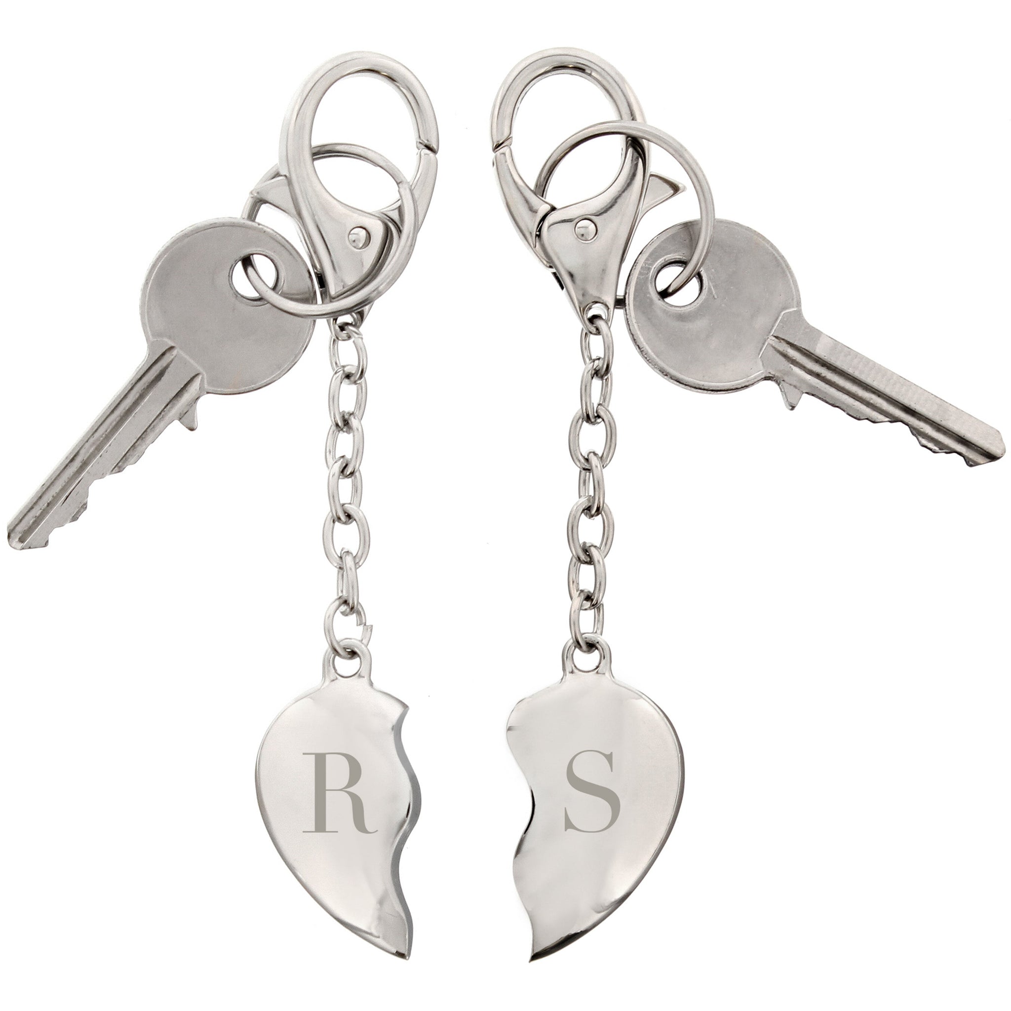 Personalised Initials Two Hearts Keyring: 2 - Keyrings By Gift Moments