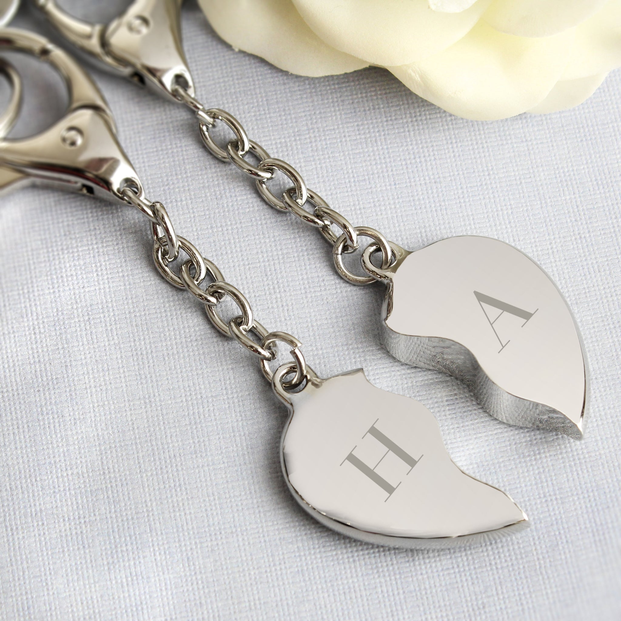 Personalised Initials Two Hearts Keyring: 3 - Keyrings By Gift Moments
