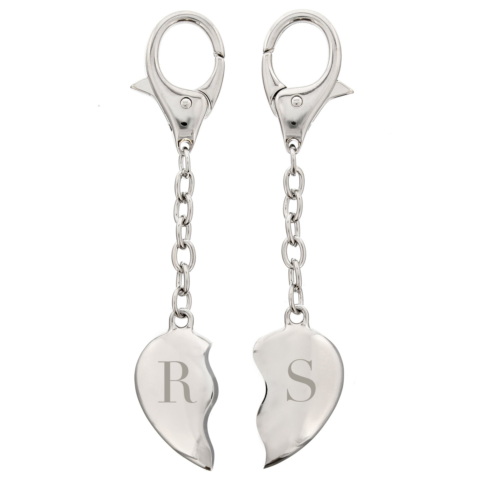 Personalised Initials Two Hearts Keyring: 4 - Keyrings By Gift Moments