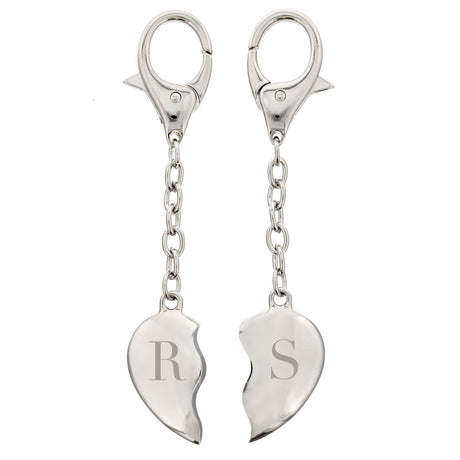 Personalised Initials Two Hearts Keyring: 4 - Keyrings By Gift Moments