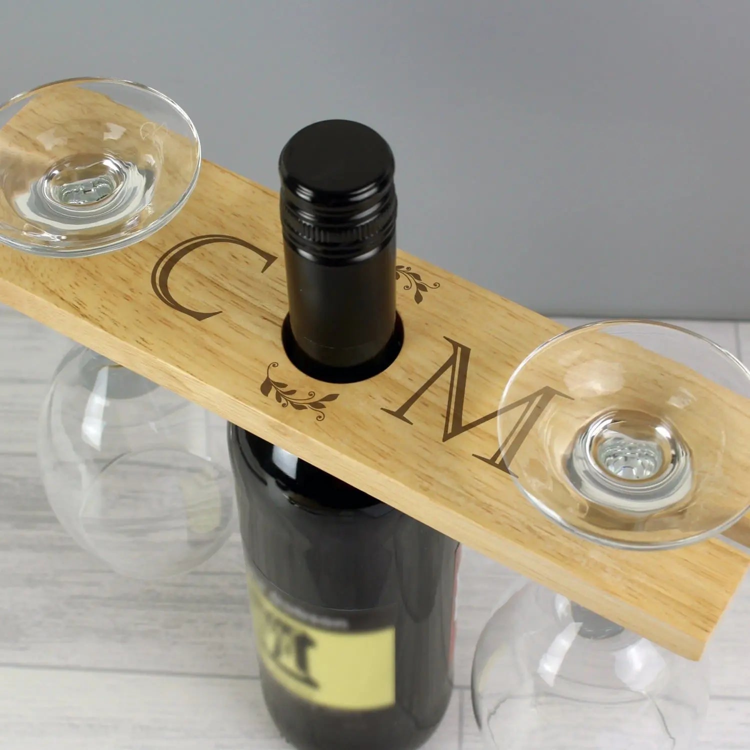Personalised ’Initials’ Wine Glass & Bottle Holder - Shop Barware At Gift Moments - 3