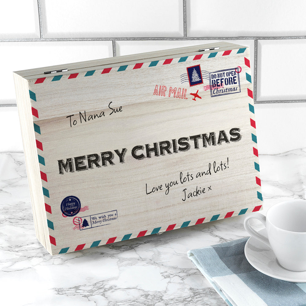 Personalised International Mail Christmas Tea Box Selection: 5 Tea Boxes By Gift Moments