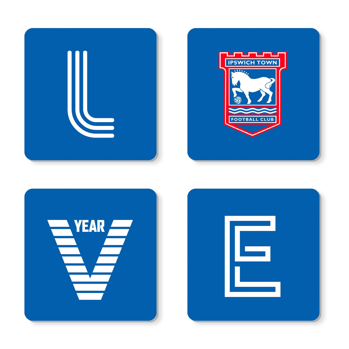 Personalised Ipswich Town FC Love Coasters: 1 - Coasters By Ipswich Town