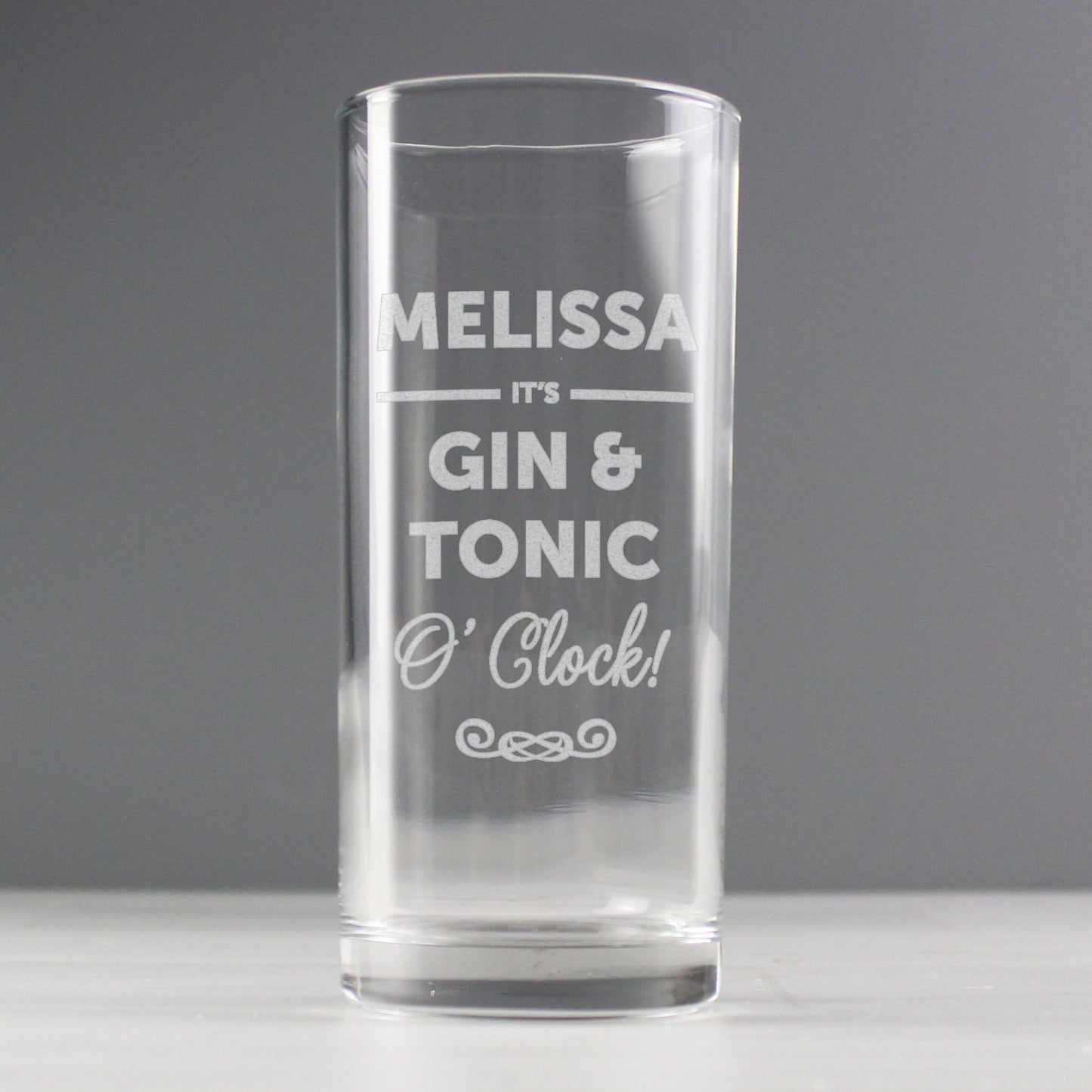 Personalised Its...OClock Hi Ball Bubble Glass: 3 - Highball Glasses By Gift Moments