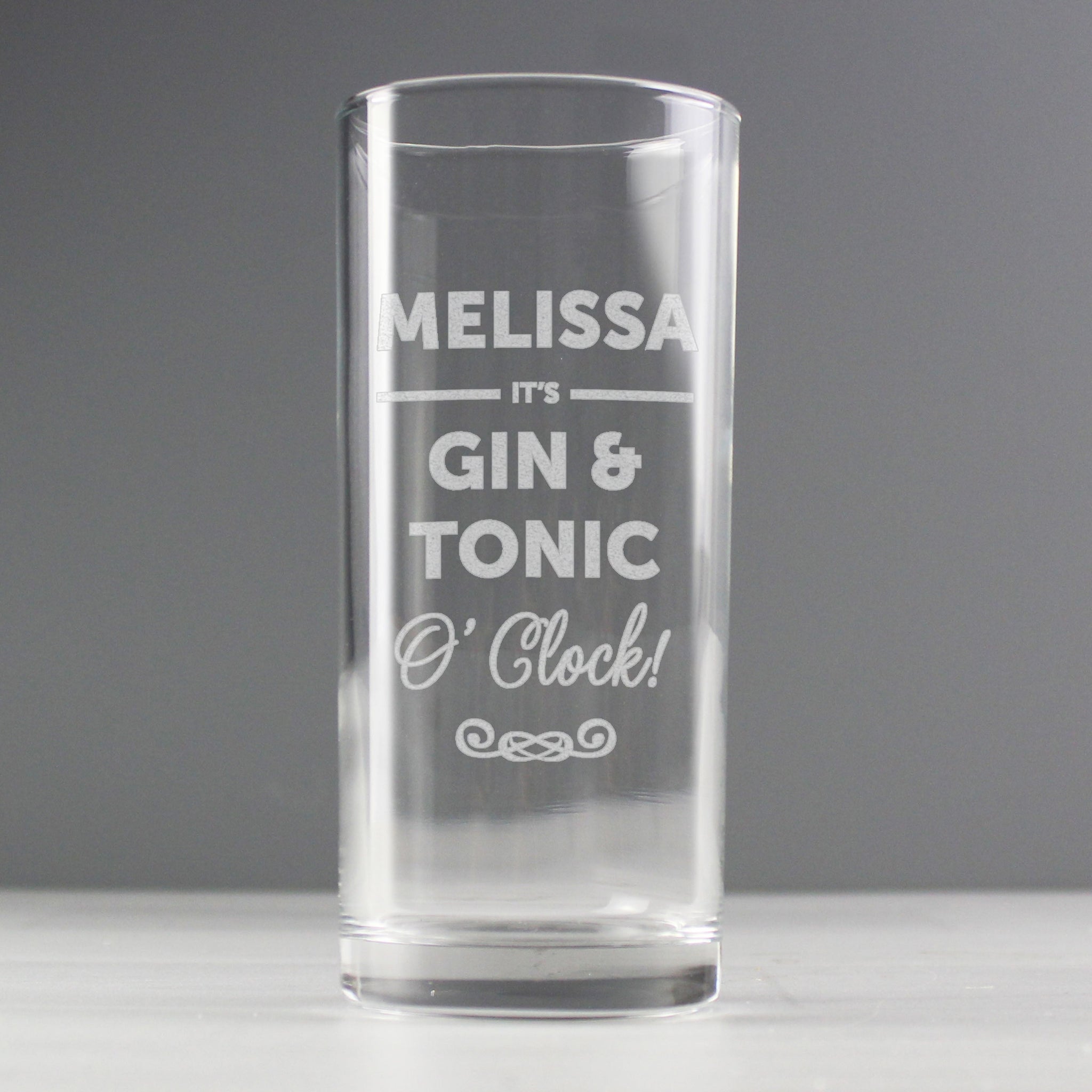 Personalised Its...OClock Hi Ball Bubble Glass: 3 - Highball Glasses By Gift Moments