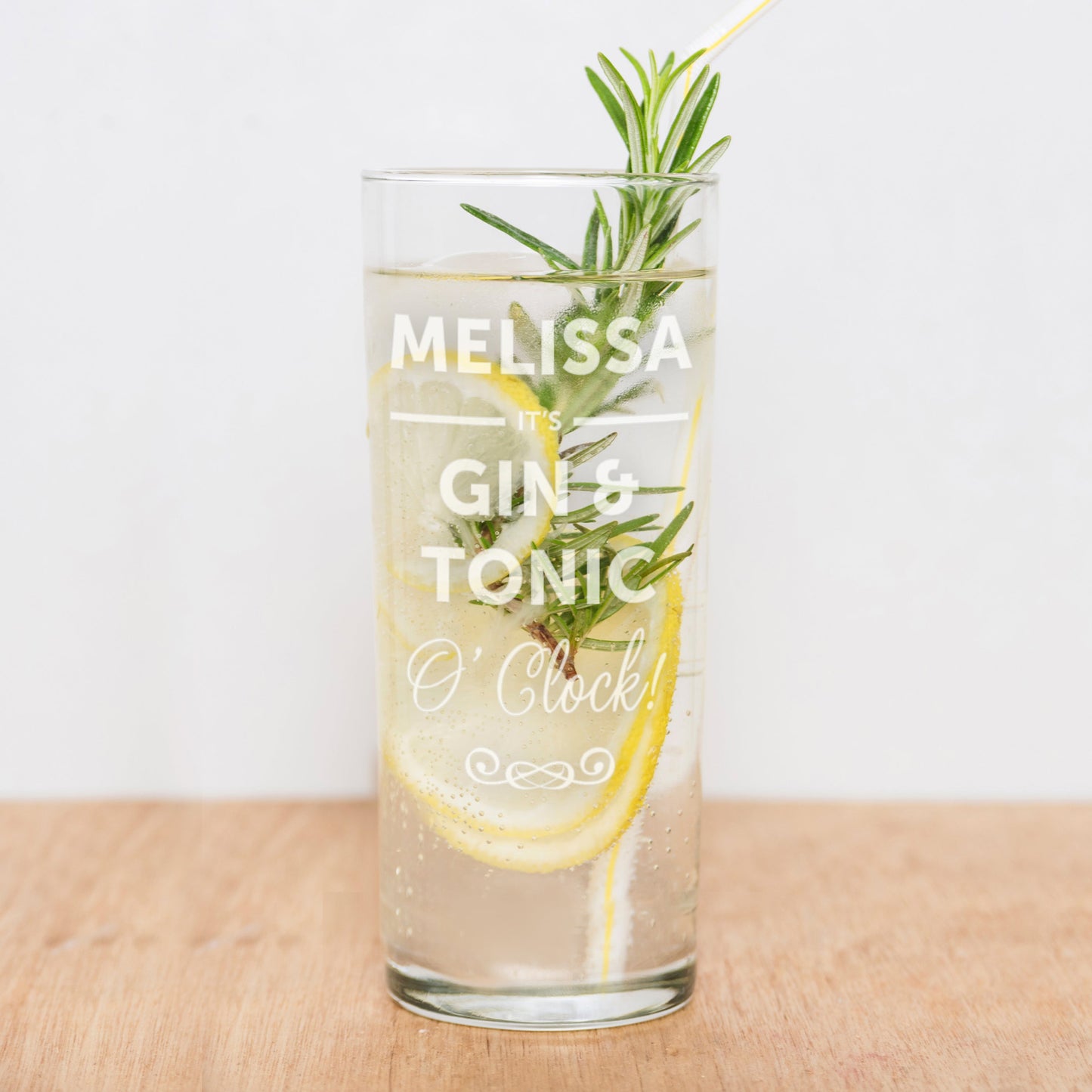 Personalised Its...OClock Hi Ball Bubble Glass: 2 - Highball Glasses By Gift Moments