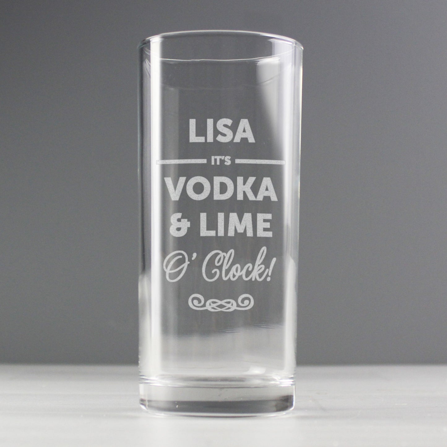 Personalised Its...OClock Hi Ball Bubble Glass: 6 - Highball Glasses By Gift Moments