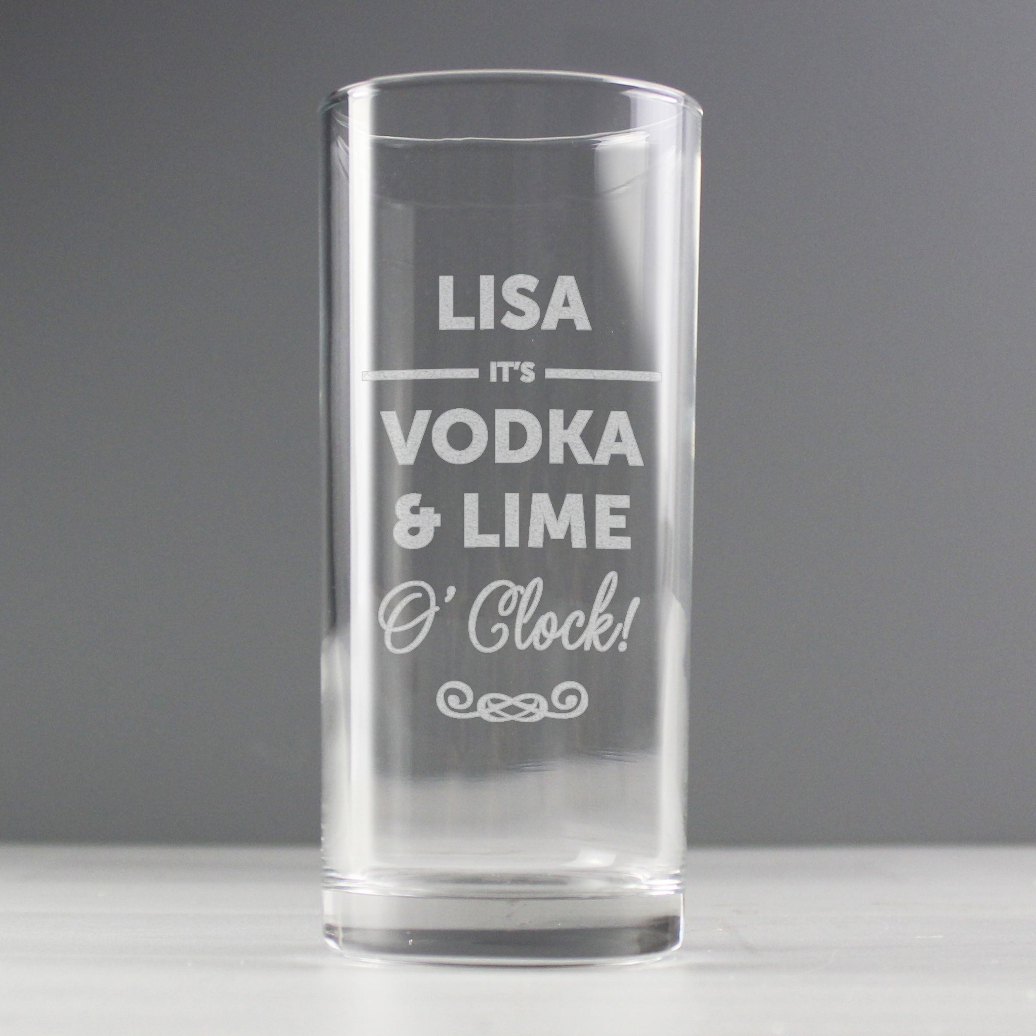 Personalised Its...OClock Hi Ball Bubble Glass: 6 - Highball Glasses By Gift Moments