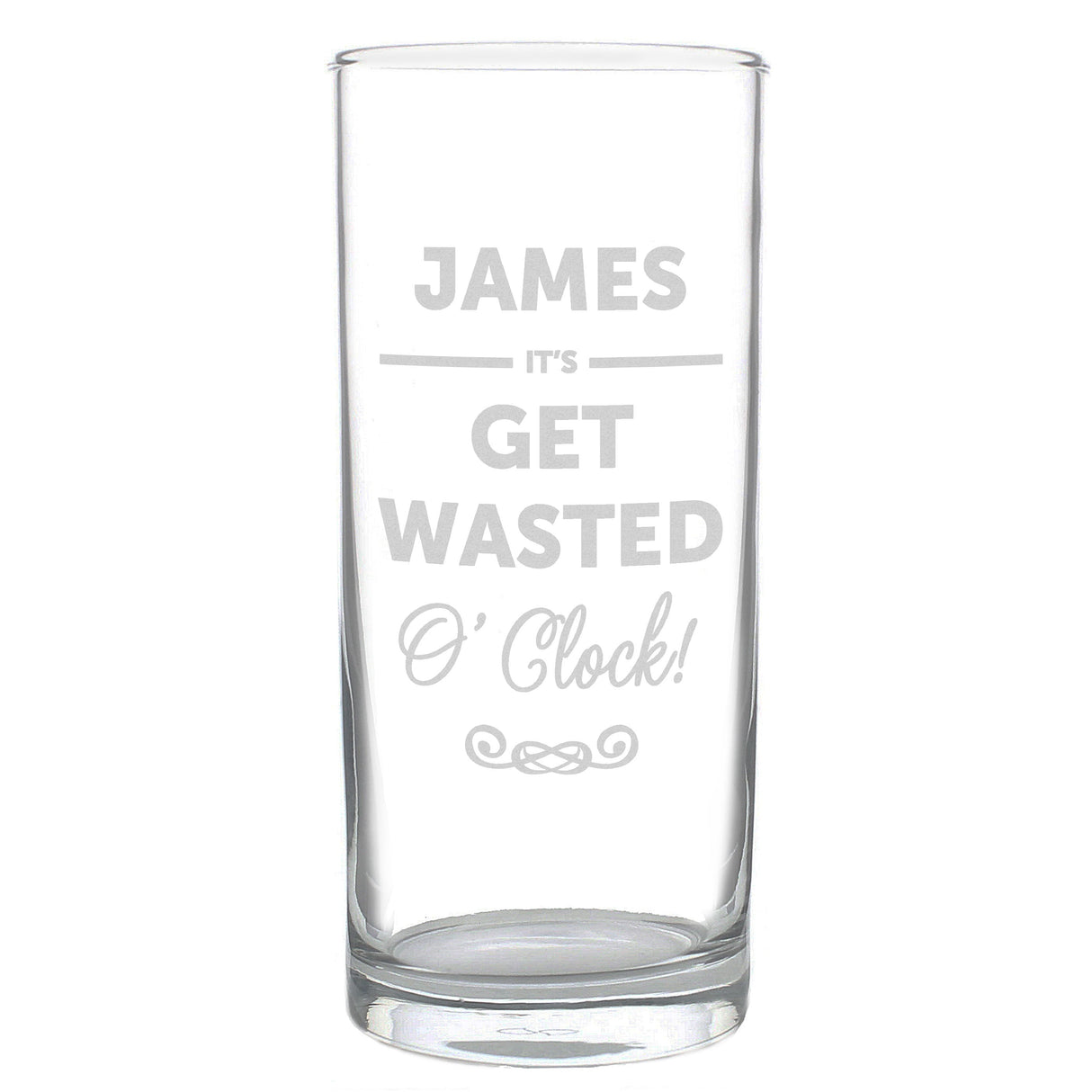 Personalised Its...OClock Hi Ball Bubble Glass: 5 - Highball Glasses By Gift Moments