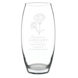 Personalised January Birth Flower Bullet Vase: 5 - Vases By Gift Moments