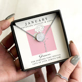 Personalised January Birth Flower Necklace and Box: 4 - Necklaces By Gift Moments