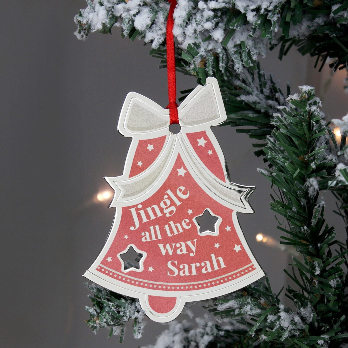 Personalised Jingle All The Way Bell Decoration: 2 - Christmas Decorations By Gift Moments